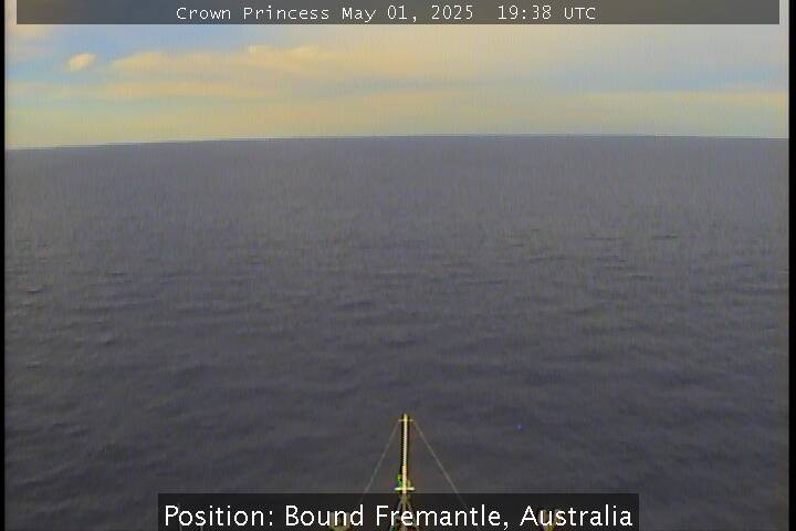 A live picture from the bridge of the Crown Princess