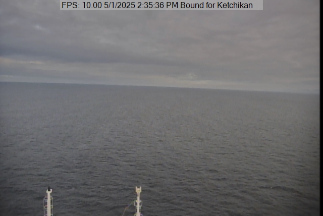 A live picture from the bridge of the Discovery Princess