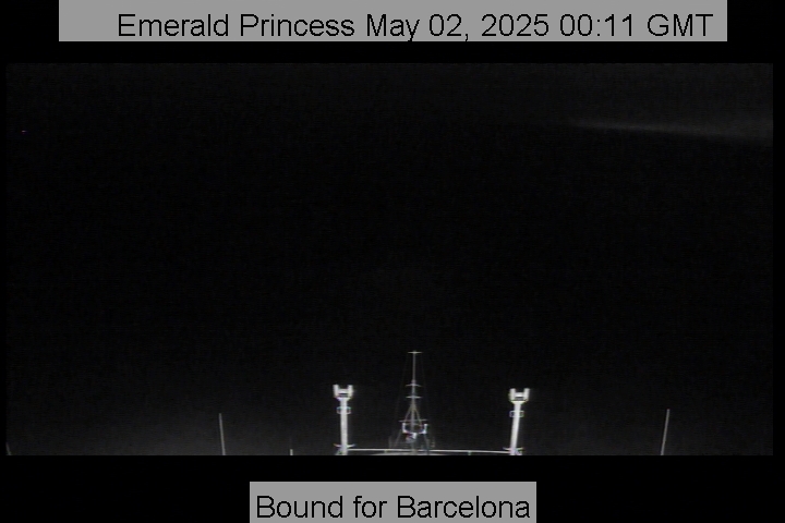 A live picture from the bridge of the Emerald Princess
